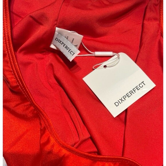 Dixperfect Retro 80s/90s Inspired High Cut Low Back Swimsuit Red Size L New - Picture 9 of 9